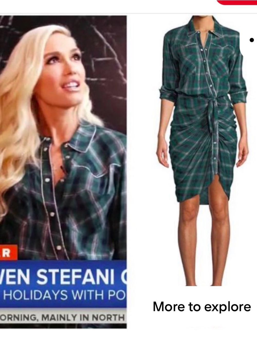 Veronica Beard Green Plaid Button-Front Tie-Waist Sierra dress